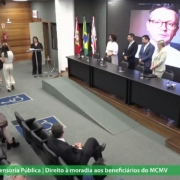 Defensor público Rafael Magagnin participou da audiência de forma virtual 