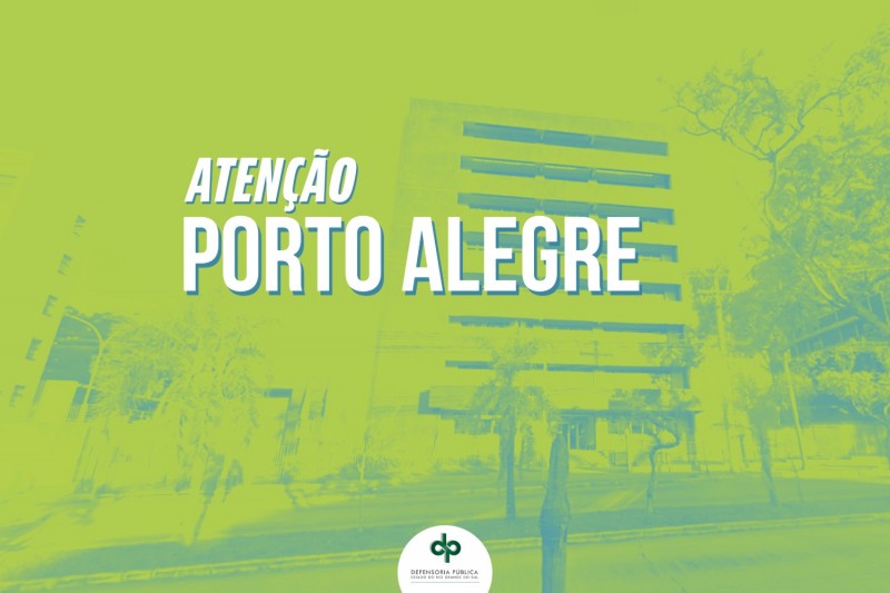 foto da fachada do foro sarandi e os dizeres atenção porto alegre